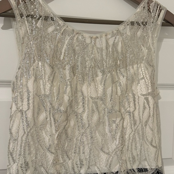 Kay Unger Sleeveless Tweed Dress Black Cream Size 8 - Picture 4 of 12